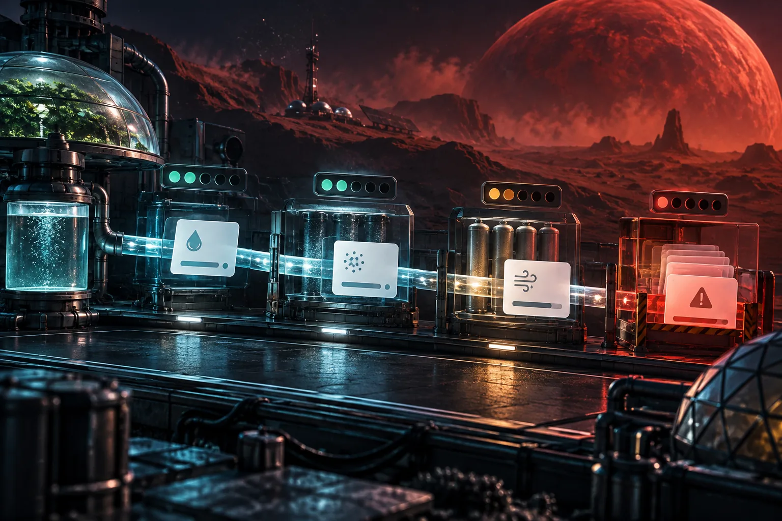Оригинальная абстрактная схема системы для книги «The Martian» и метода Kanban.